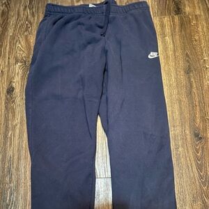 Navy blue nike fleece sweatpants